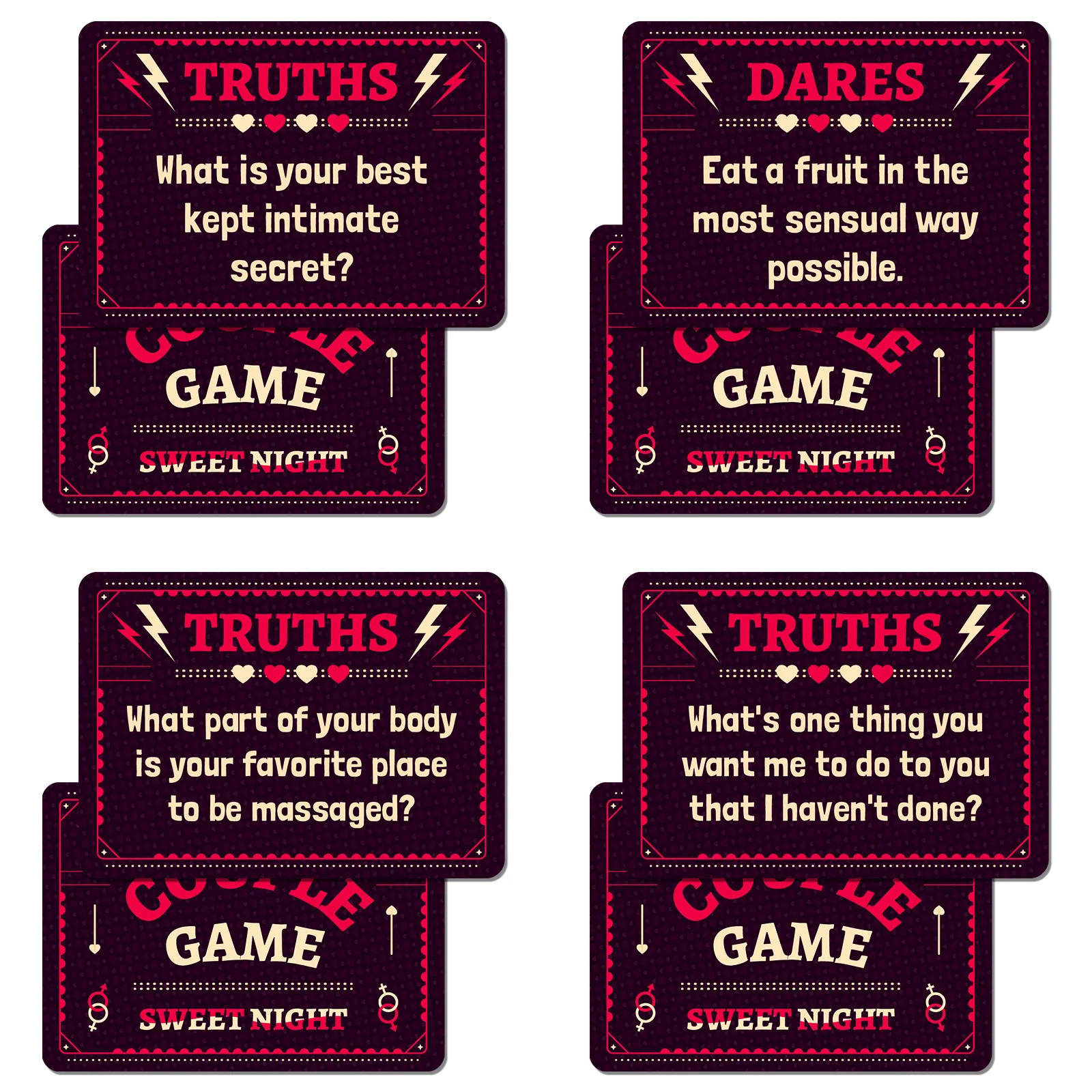 ZYT 50 قطعة زوجين غامض مثير مجلس أرواق لعب عشاق يؤرخ لعبة تفاعلية الدعائم لعب للحفلات ليلة حلوة غرفة نوم السفر
