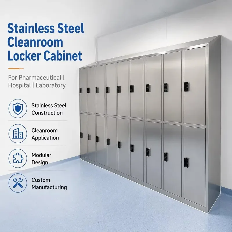 Stainless steel cleanroom lockers for pharmaceutical  laboratories with digital locks and modular storage