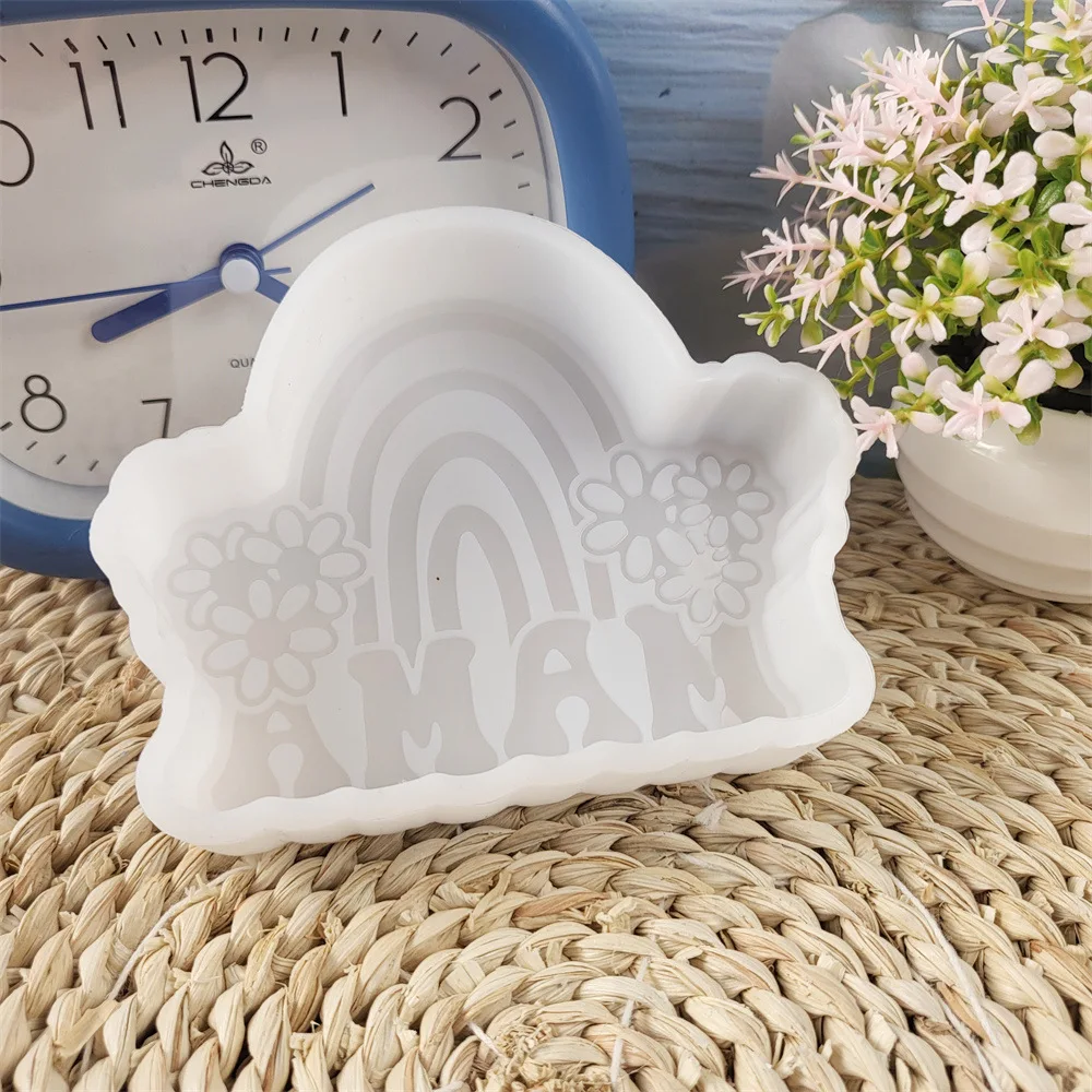 

Mother's Day Rainbow Aromatherapy Mold, Crystal Resin Silicone Mold Diy Decorative Silicone Candle Mold