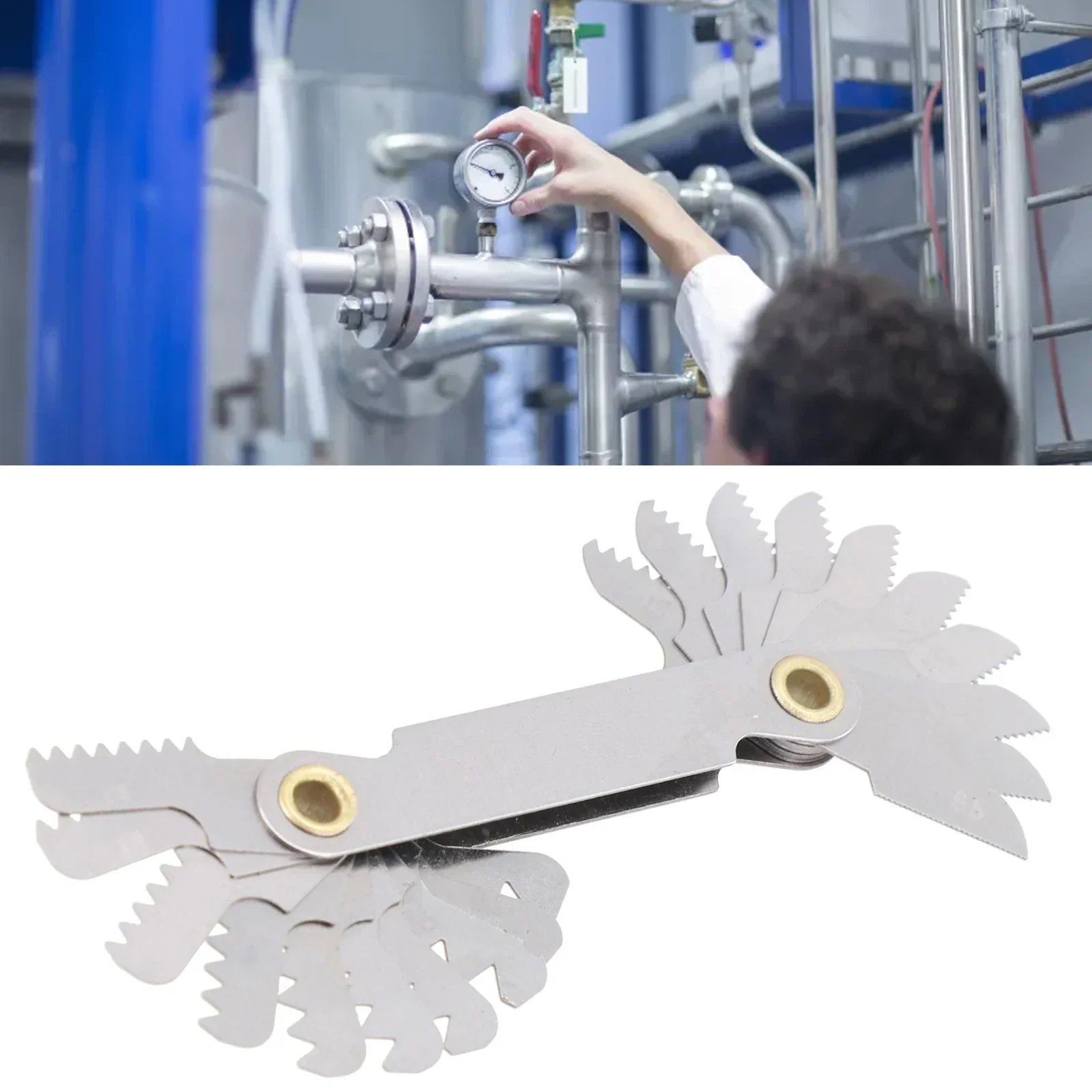 Multi purpose screw thread gauge, Inch and Metric measurements, Easy to adjust rotary switch, Magnetic head for convenience