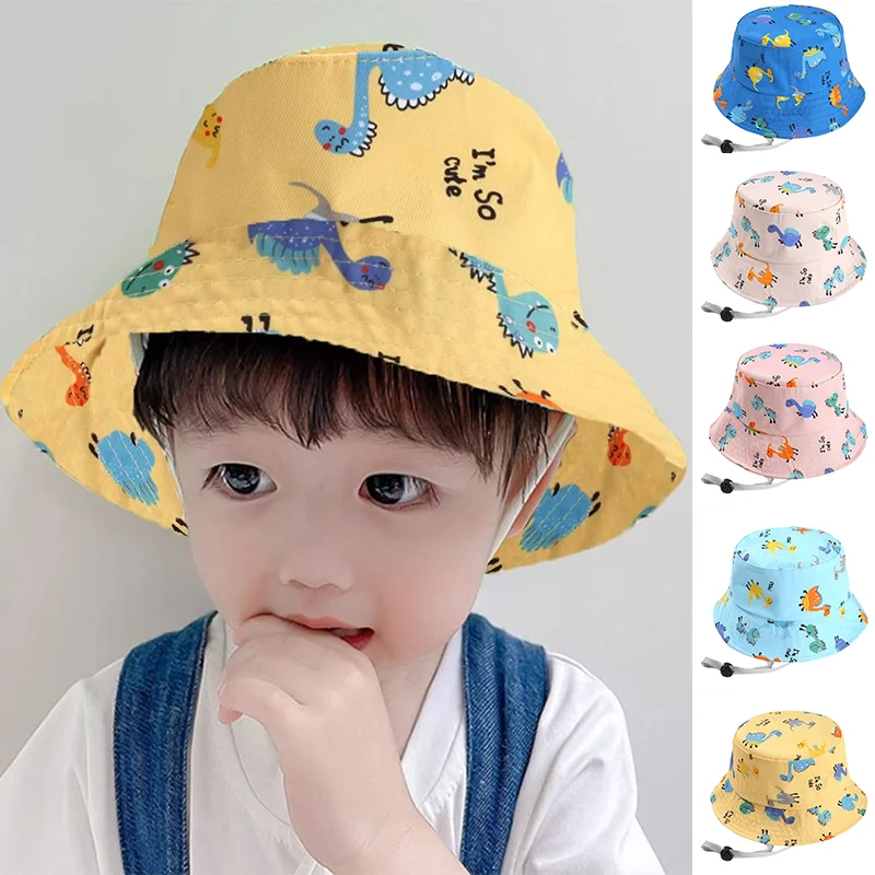 Niedlicher Cartoon-Fischerhut für Kinder, Sonnenschutz, Outdoor-Wanderhut, Sommer Winddichter Packbarer Anti-UV Kinder-Bucket-Hat