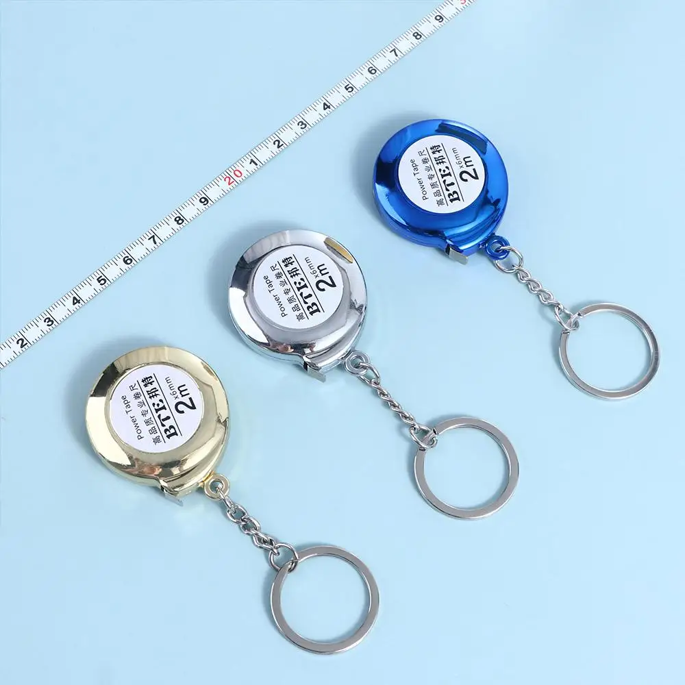 Gift Roulette Retractable Ruler Mini Multipurpose Keychain Tape Keychain Delicate Steel Tape Measure Measuring Instruments