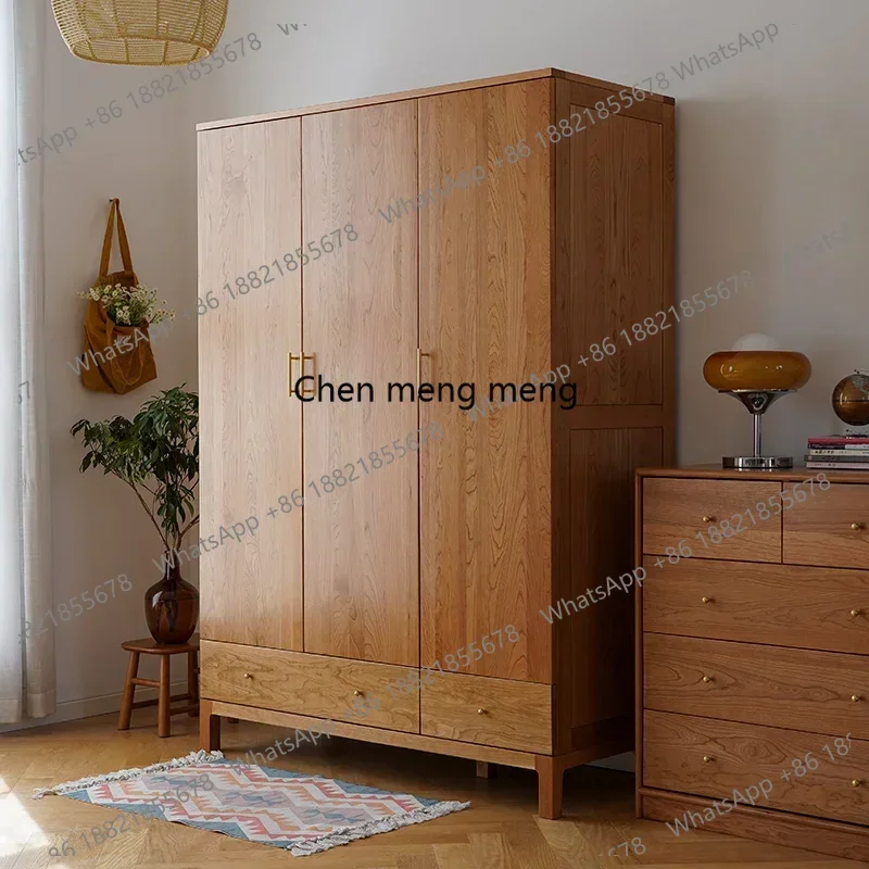 EE182 Dust Proof Vintage Wardrobes Orgnizer Aesthetic Display Clothes Wardrobe Bedroom Wooden Modern Armario De Ropa Bedroom Fur