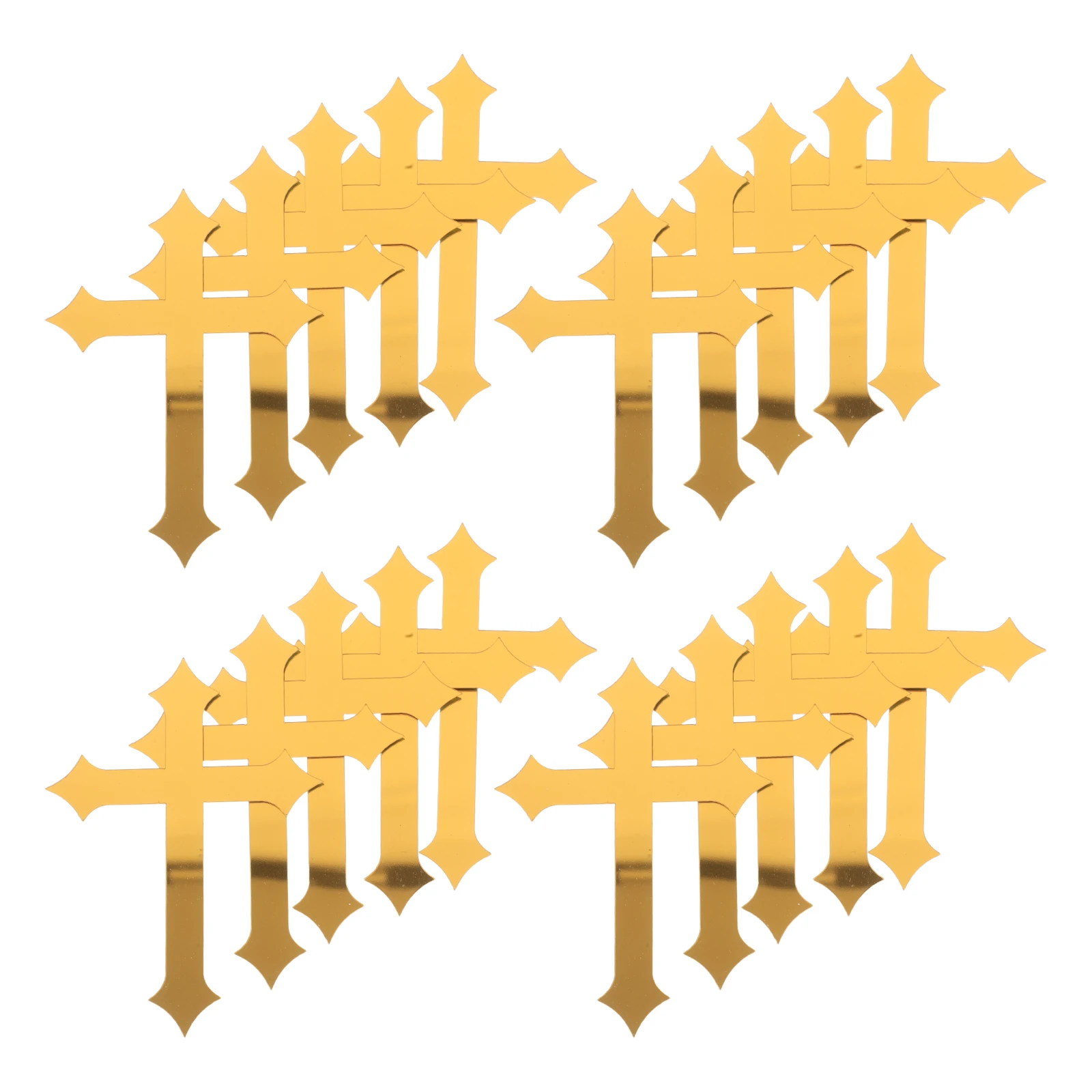 

20Pcs Cross Cake Toppers Gold Acrylic Baptism Party Decorations Elegant Lightweight Dessert Insert for Religious Celebration