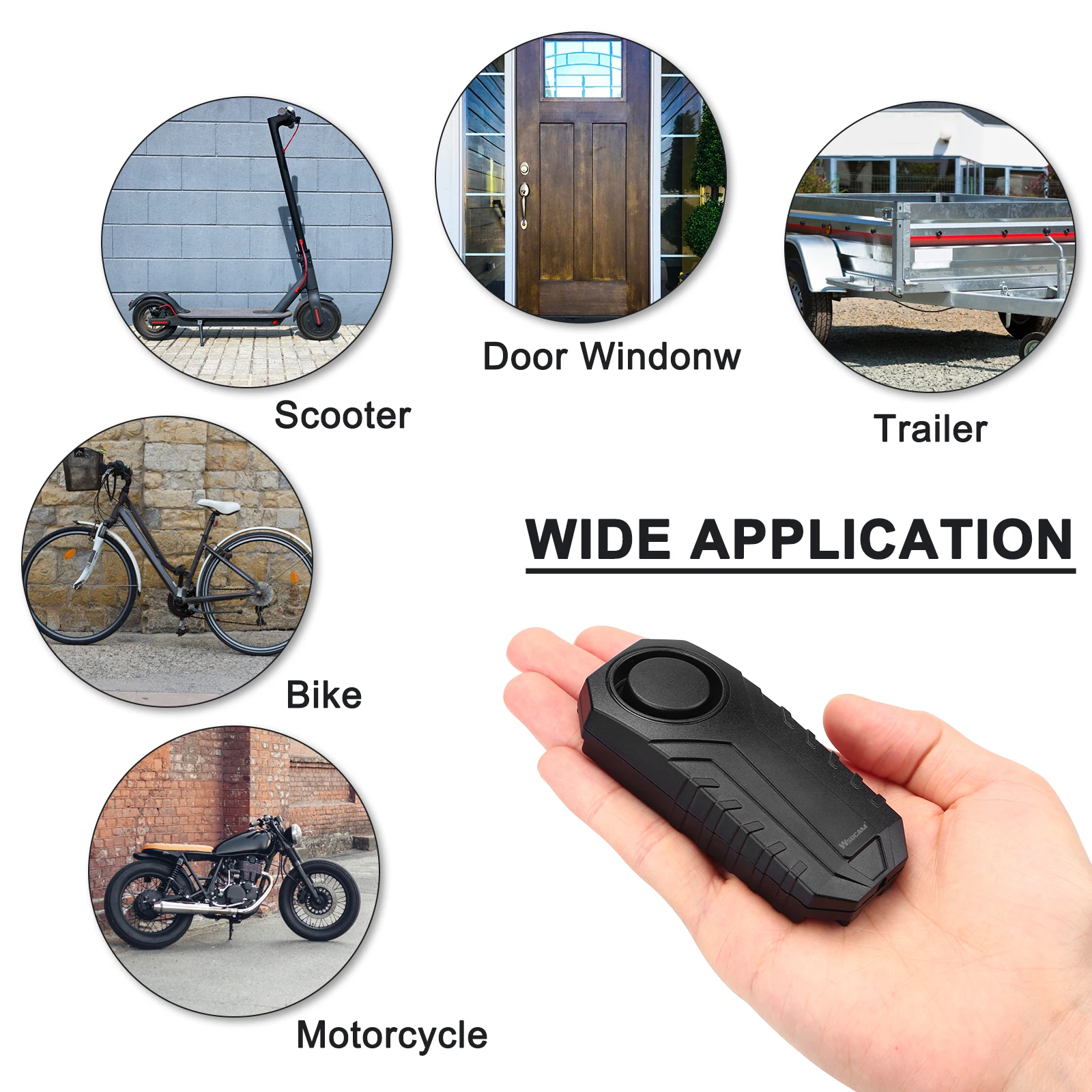 Wsdcam alarma impermeable para bicicleta, alarma antipérdida de seguridad para motocicleta, Control remoto inalámbrico, Detector de vibración, 113dB