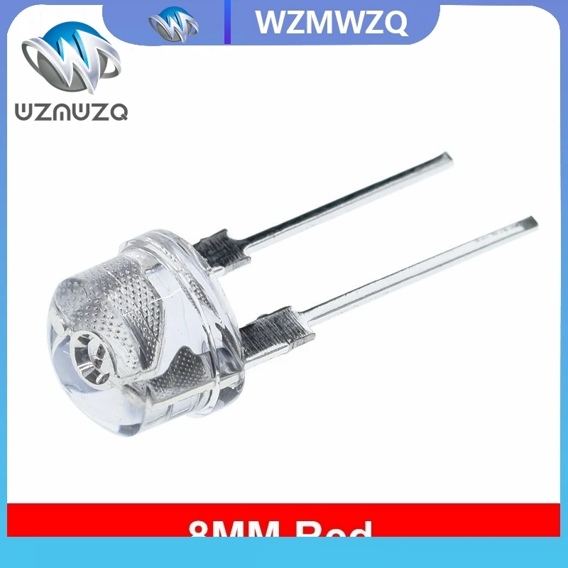 10PCS NEW F8 8mm 0.5W 3.0-3.2V Straw hat LED White Super bright LED lamp Wide Angle Transparent LED Lamp Strawhat LED