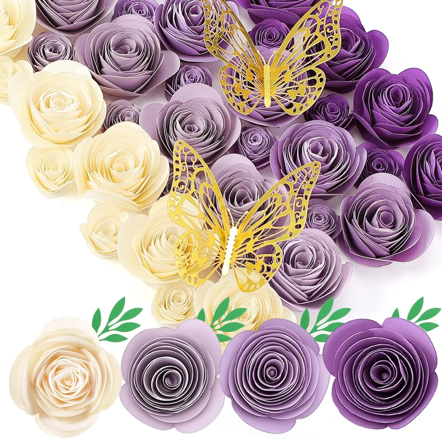 

36 шт. 3D-розы из гофрированной бумаги для поделок, украшения выпускных шапочек, настенного декора своими руками, топперов для свадебных тортов