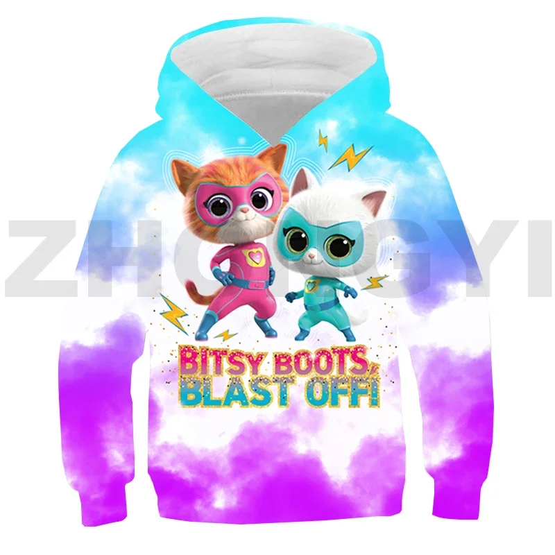 

Funny Cartoon SuperKitties Streetwear Harajuku Cosplay Costume 3D Cat Anime Hoodie Tie-dye Sweatshirt Boy Girl Printed Pullovers