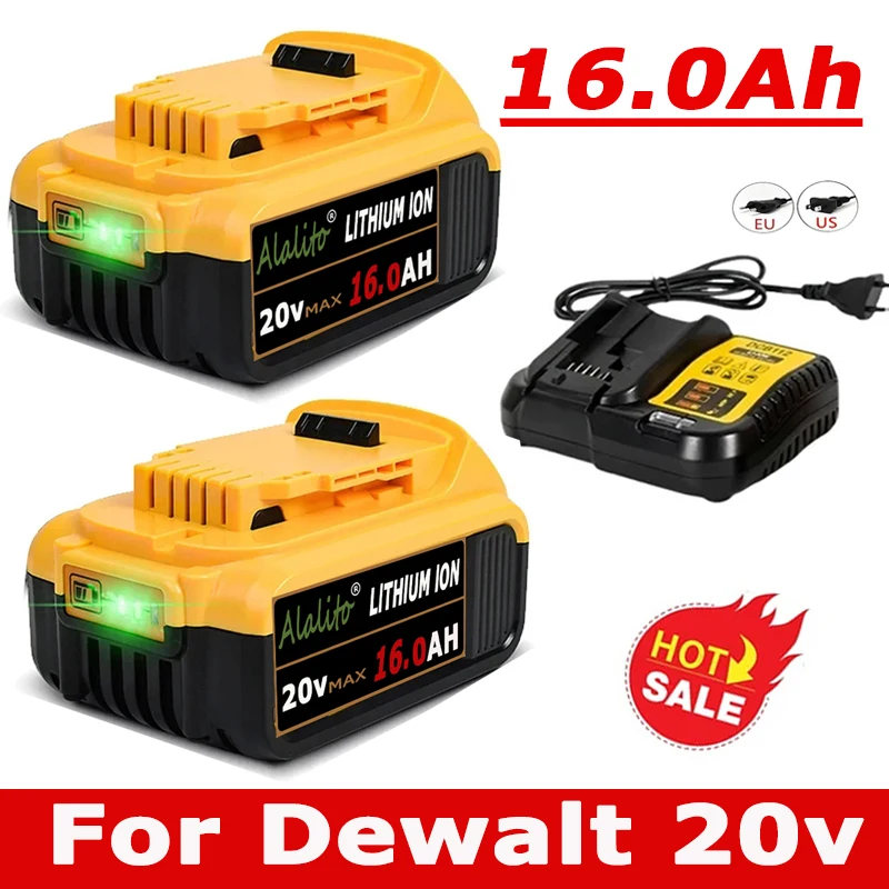 

Аккумулятор для электроинструмента DeWalt DCB200 DCB184 DCB203 DCB205, 16000 мАч, 20 в, литий-ионный аккумулятор