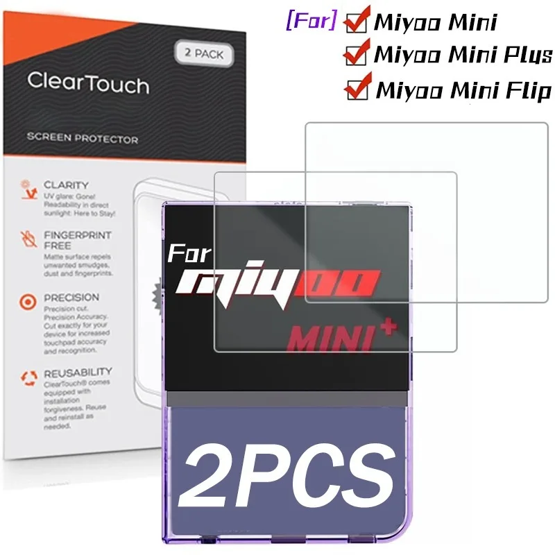 HD Tempered Glass for Miyoo Mini Flip Screen Protector Handheld Game Console Protective Films for MIYOO Mini Plus HD Clear Film