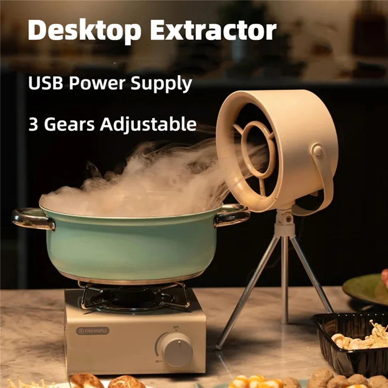 

ABSE-Portable Range Hood Kitchen Exhaust Fan Desktop Range Hood For Cooking With 3 Speed For Indoor BBQ Hot Pot B