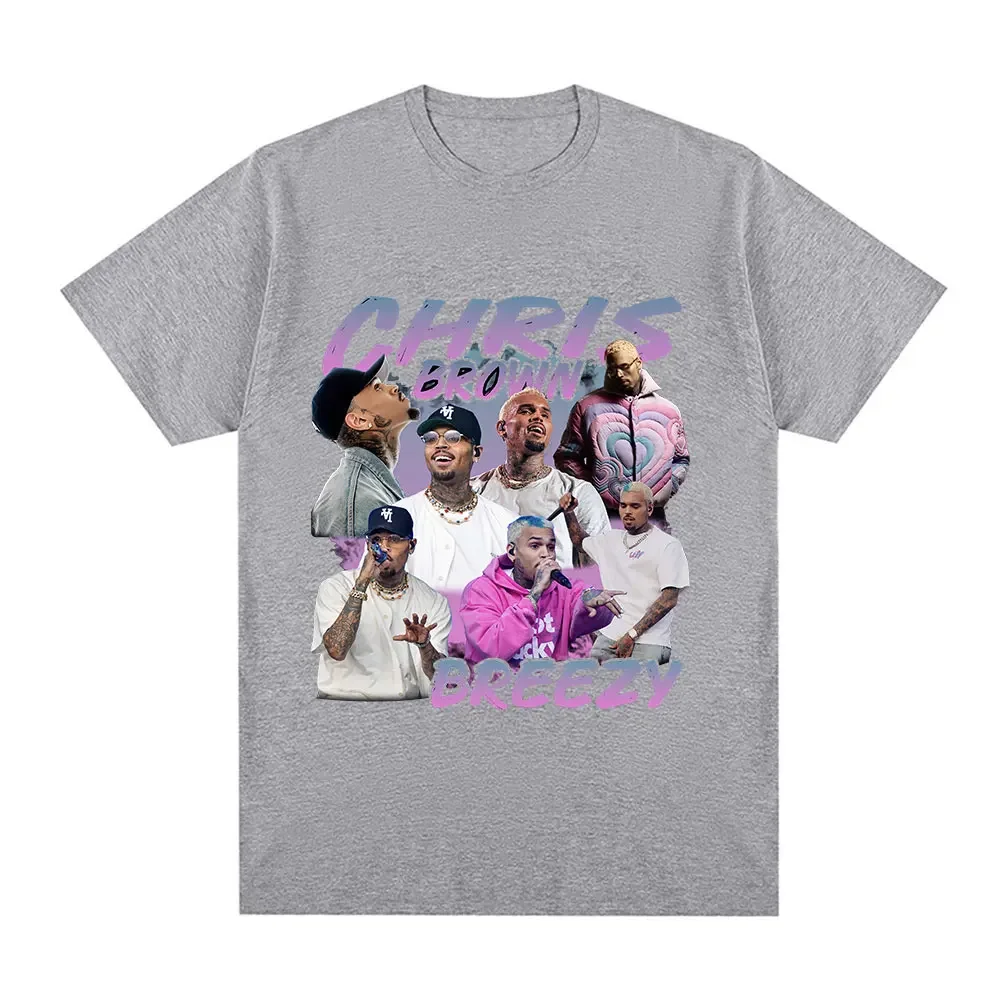 Rap singer Chris Brown Breezy pattern Tshirt Harajuku womes short sleeved Tshirtcasual T-shirt street wear fan gift