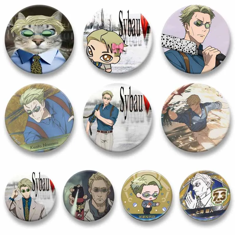 Image of Lustige Cartoon-Rollenspiel-Emaille-Anstecknadel, Anime-Zubehör, Kento Nanami Brosche, Rucksack-Accessoires, modisches Revers-Abzeichen, Schmuckgeschenk