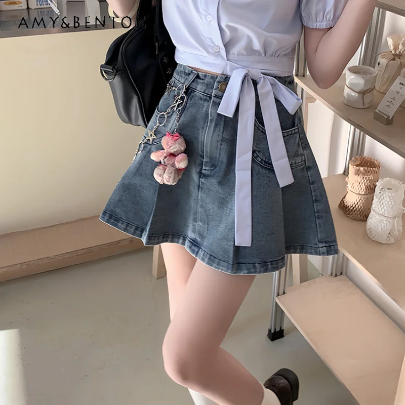 2024 New Japanese Original JK Uniform College Style Summer Blue Thin Slim Fit Fashion Comfortable Pleated Skirt For Girls