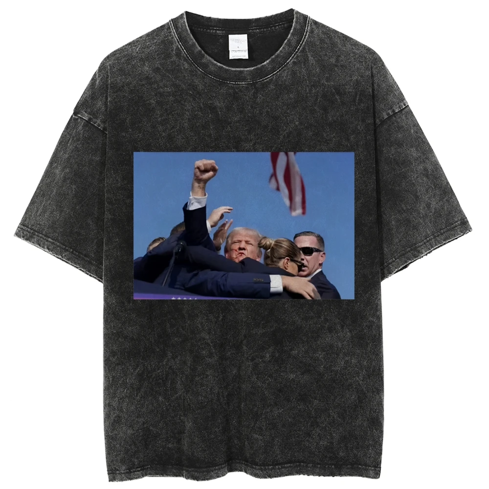 

Trump Fight Assassinated T-shirts 2024 Donald Trumps Death T Shirt for Women America Novelty T-Shirt Women Casual Tee Tops