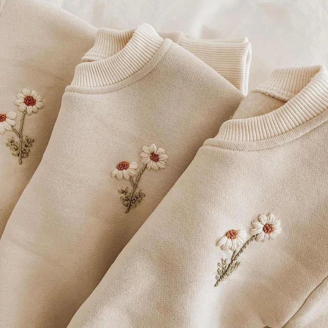 2Pcs Spring Baby Girl Boy Clothes Set Embroidery Thicken Fleece Warm Sweatshirt + Pant Baby Boy Tracksuit Toddler Clothes Outfit