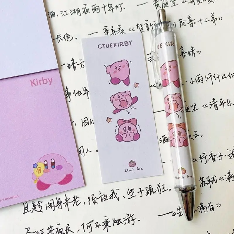 Kirby Neutral Pen Cute Student Exam Pen Quick-Dry Brush Writing Pen 0.5 Black Click Pen Cartoon Fun Gift for Friends Rewards - view 2