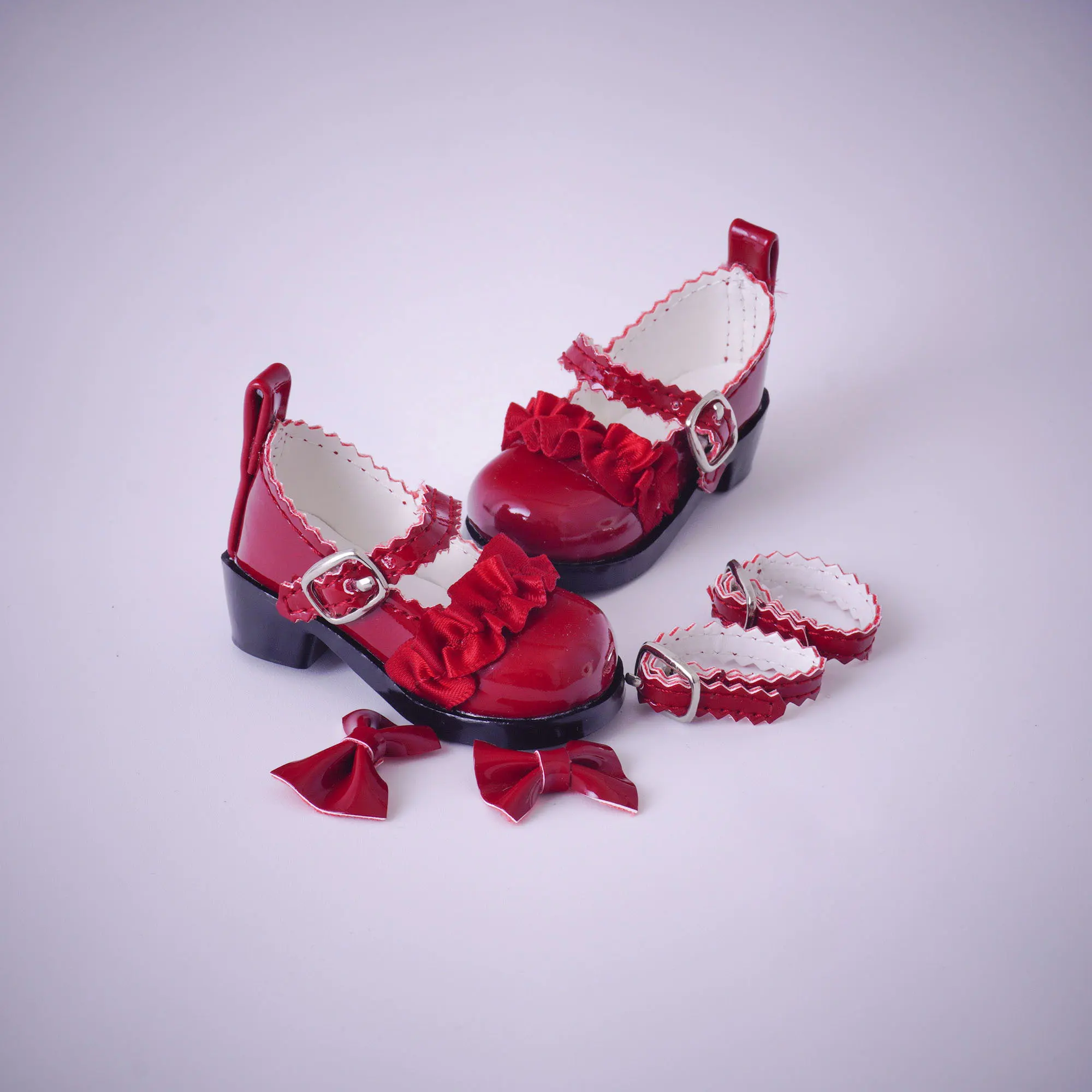 

1/4 Bjd Кукольные туфли Модные кружевные туфли с бантом и металлической пряжкой Сплошной цвет Маленькие кожаные туфли 1/3 Bjd Кукла Принцесса Стиль Туфли Игрушка