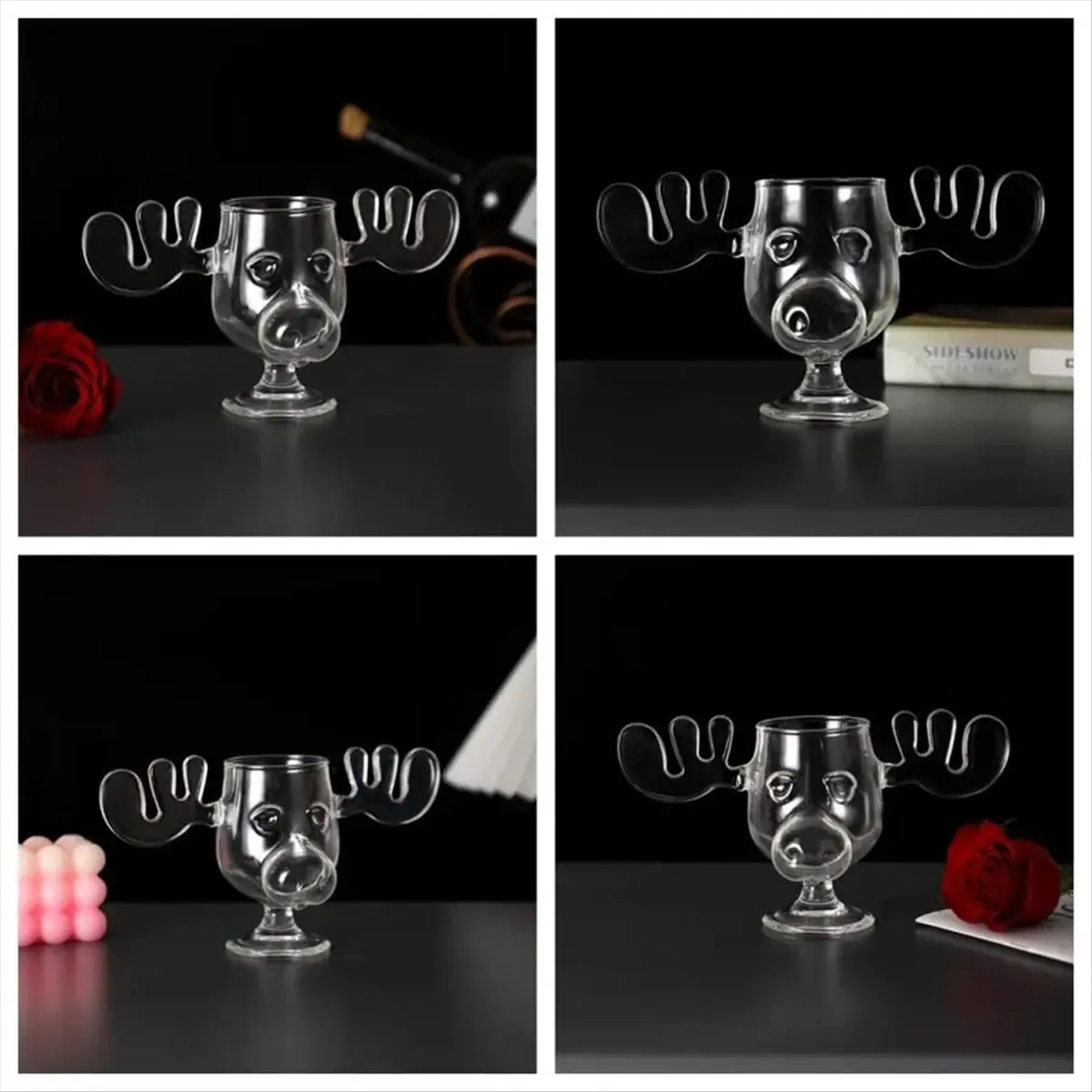 B-est Christmas Vacation Cup Set Glass Cup Holiday Glassware for Drinks, Beverages Holds 8 Ounces