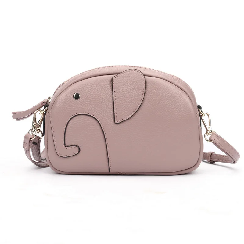 Shoulder Crossbody Bag Clutche Women's Y2k Genuine Leather Cute Creative Elephant Trendy Top Layer Cowhide Large Capacity