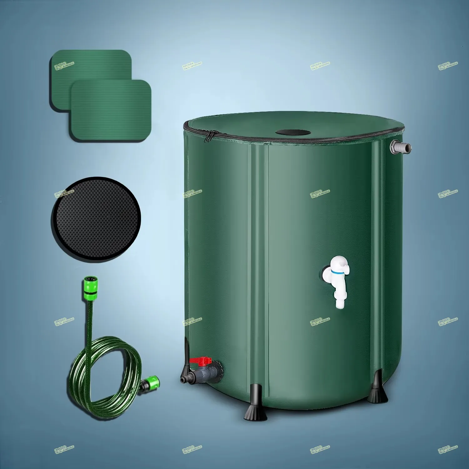 PVC Portable Collapsible Rain Barrel Portable Water Storage Tank Rainwater Collection System Downspout Water Watering Irrigation