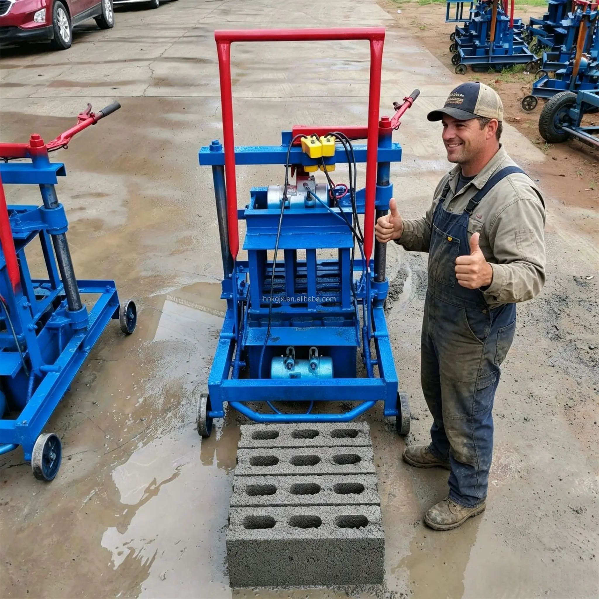 Best-selling product 2-45 mobile concrete hollow brick machine for house construction and wall construction brick making machine
