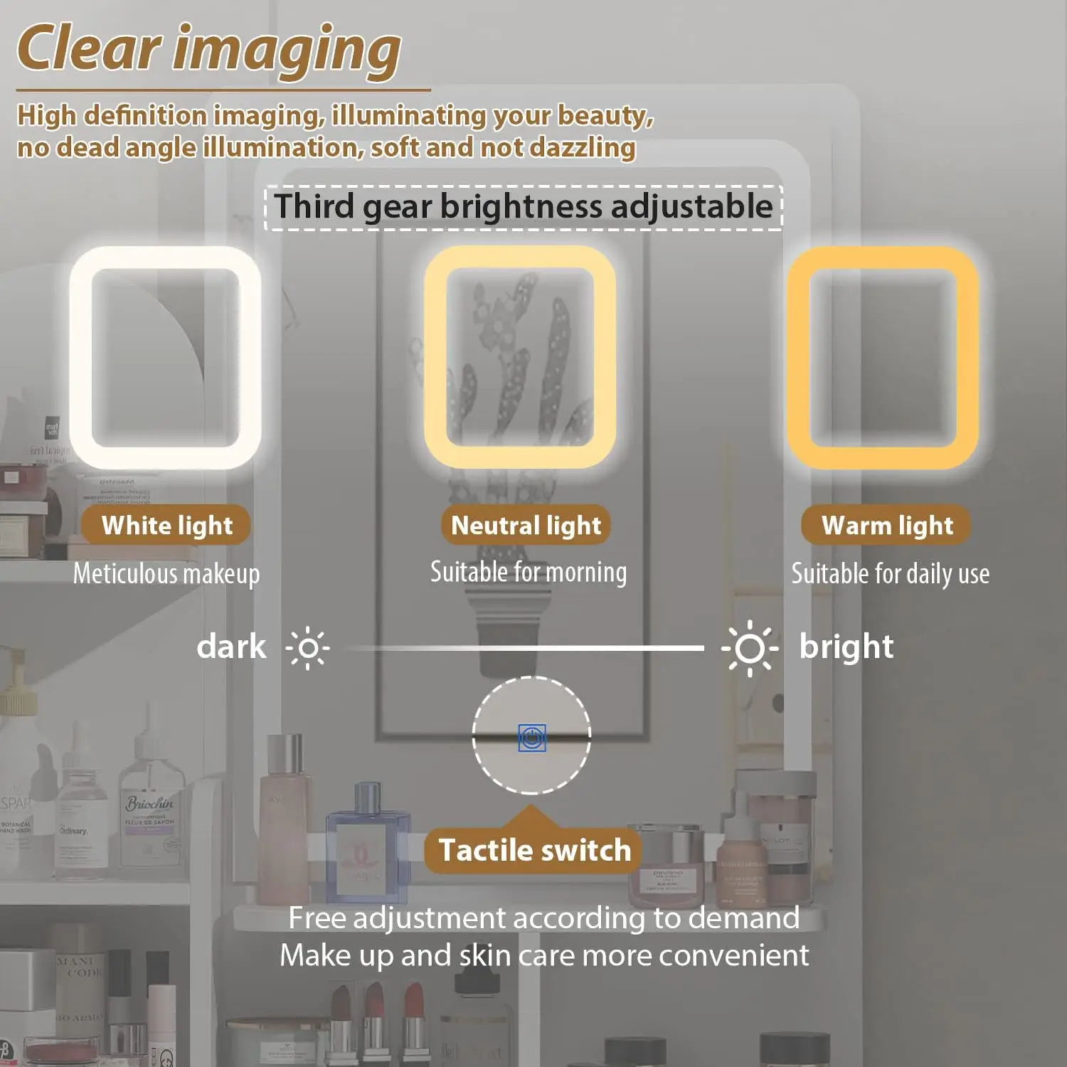 Vanity Set with Rectangular Mirror, Makeup Vanity Dressing Table with 5 Drawers, Shelves, Dresser Desk and Cushioned Stool Set