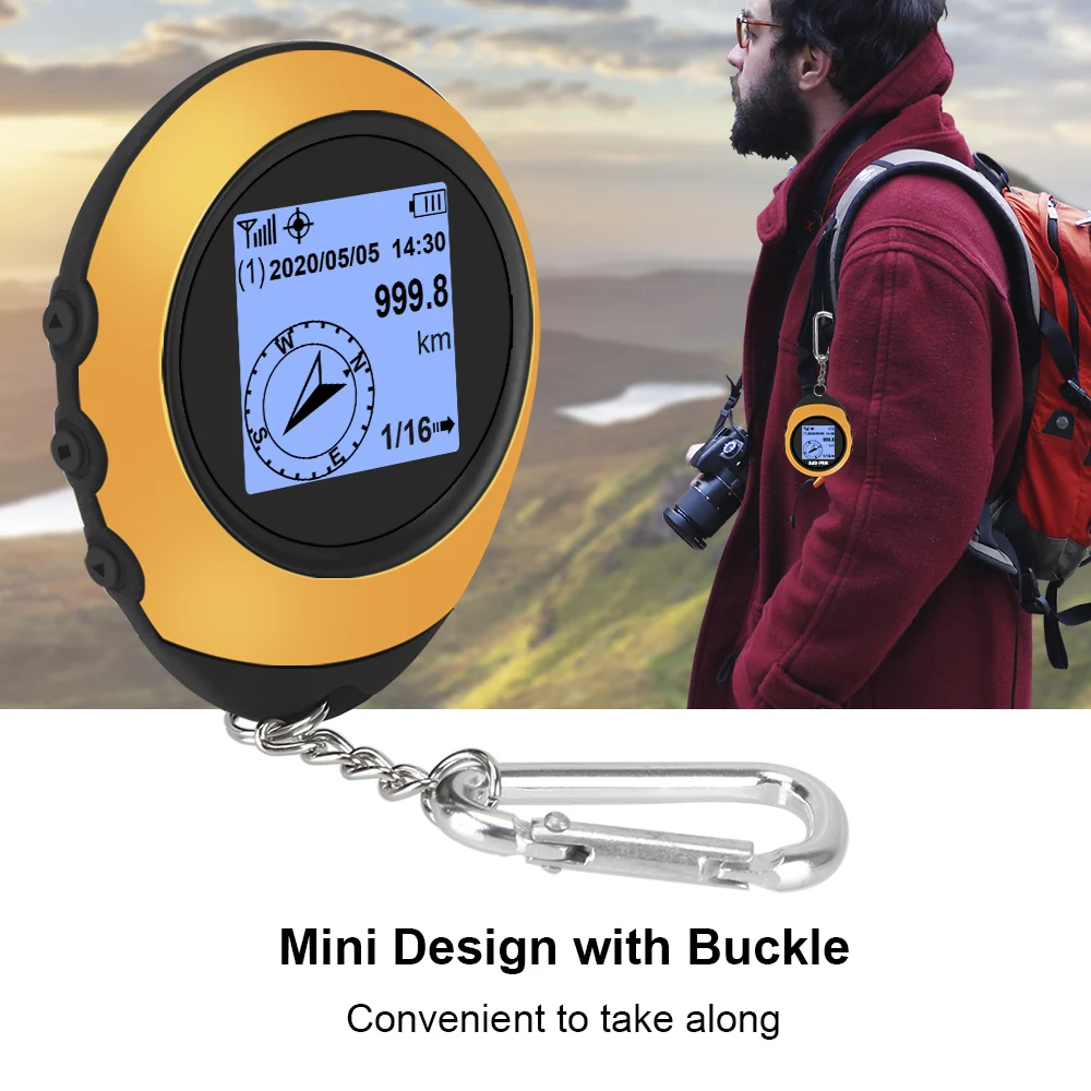 High-Precision Satellite Mini Handheld GPS Coordinates Compass Altitude locator Navigator Outdoor Sports Travel hiking Tracking