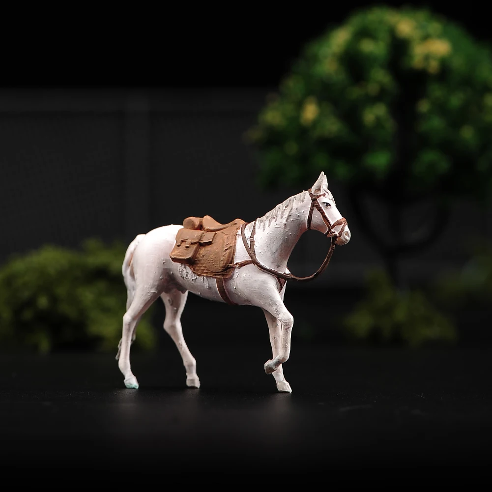 1/87 1/64 1/43 Painted White Dragon Horse Model Micro Action Figures Miniature Scenes For Collection Decoration Gifts