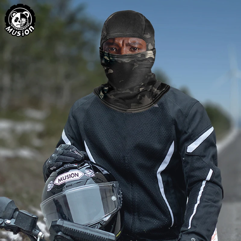 Masker Termal Musion Balaclava Dengan Lubang Elastis Penghangat Leher, Masker Ski Musim Dingin Tahan Angin Tahan Dingin Tahan Aus Tahan Sinar Matahari