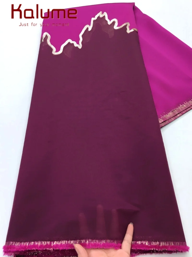 

Kalume 2025 Tulle Gilding Jacquard Fabric High Quality African Jacquard Lace Fabric For Sew Party Wedding Dress 5Yards F4424