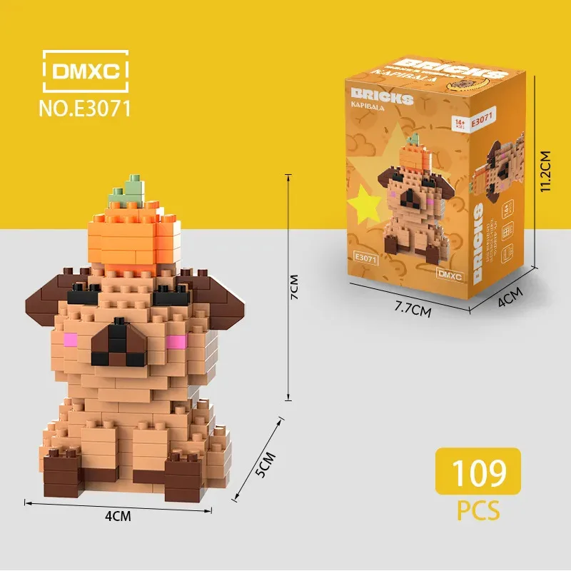 新しいカピバラブロック組み立てモデル漫画カピバラビルディングブロック動物ビルディングブリック教育玩具子供向けギフト