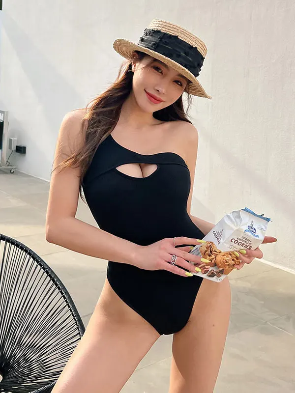 Strój kąpielowy jednoczęściowy damski na plażę, ekskluzywny, model 2025, nowy, z narzutką, wyszczuplający, dla małego biustu, marszczony, na gorące źródła...