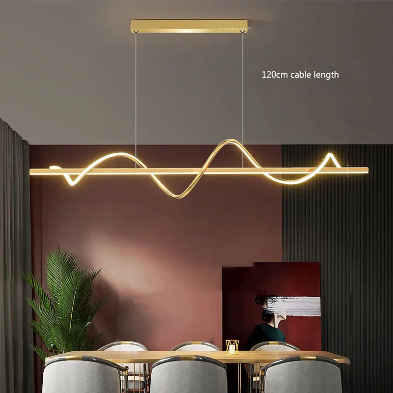 Modern Minimalist Led Chandeliers Dining room Kitchen Hanging Lamp 120cm 100cm Ceiling Mounted Chandelier Lighting Pendant Lamps