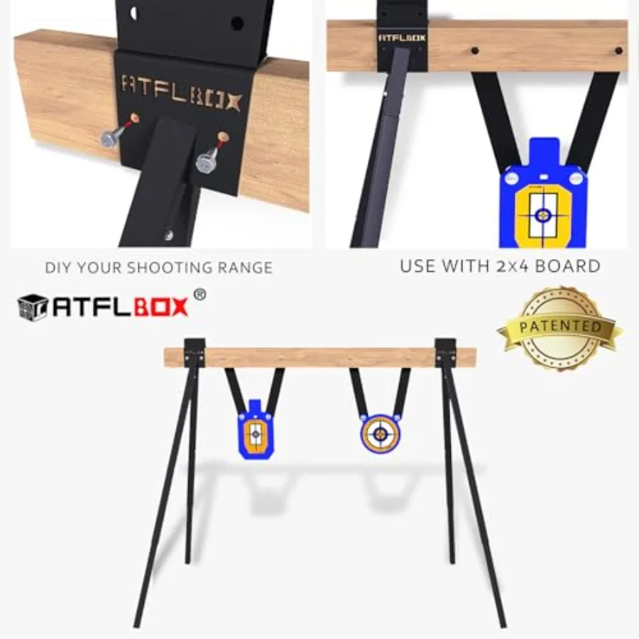 مجموعة الهدف الفولاذية AR500 لنظام حامل الرماية مع ارتفاع 63 بوصة قابل للتعديل 3 8 بوصة صورة ظلية سميكة وقونغ تارغ