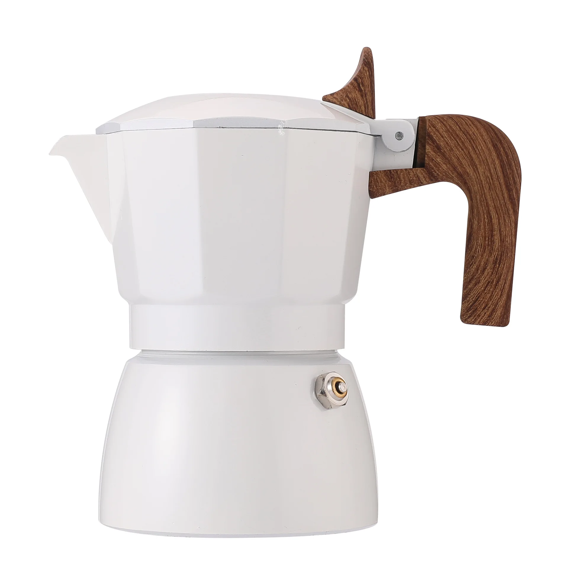 

Итальянская плита с двойным клапаном, кофеварка, алюминиевый горшок для мока, горшок для эспрессо, латте, мокко