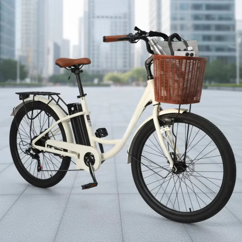 26 Inch 7 Speed 36V 250W Lithium Battery Lightweight Ladies City E-Bike For Daily Commuting