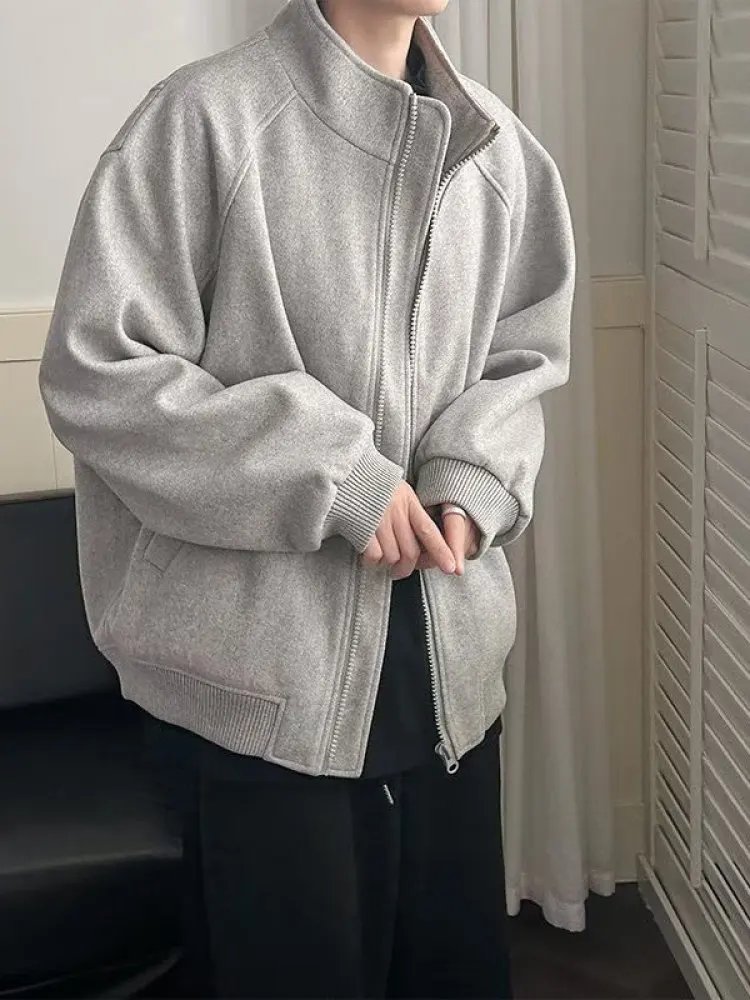 

Мужская толстовка-кардиган с воротником-стойкой, осенне-зимняя, высококачественная, в американском пилотском стиле, крутая, спортивная, бейсбольная форма