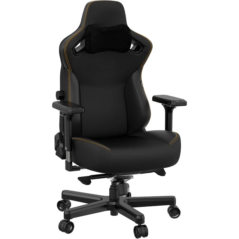 Kaiser 3 XL Gaming Chair for Adults - Ergonomic Black Leather Gaming Chairs with Lumbar Support, Comfortable Office Chair