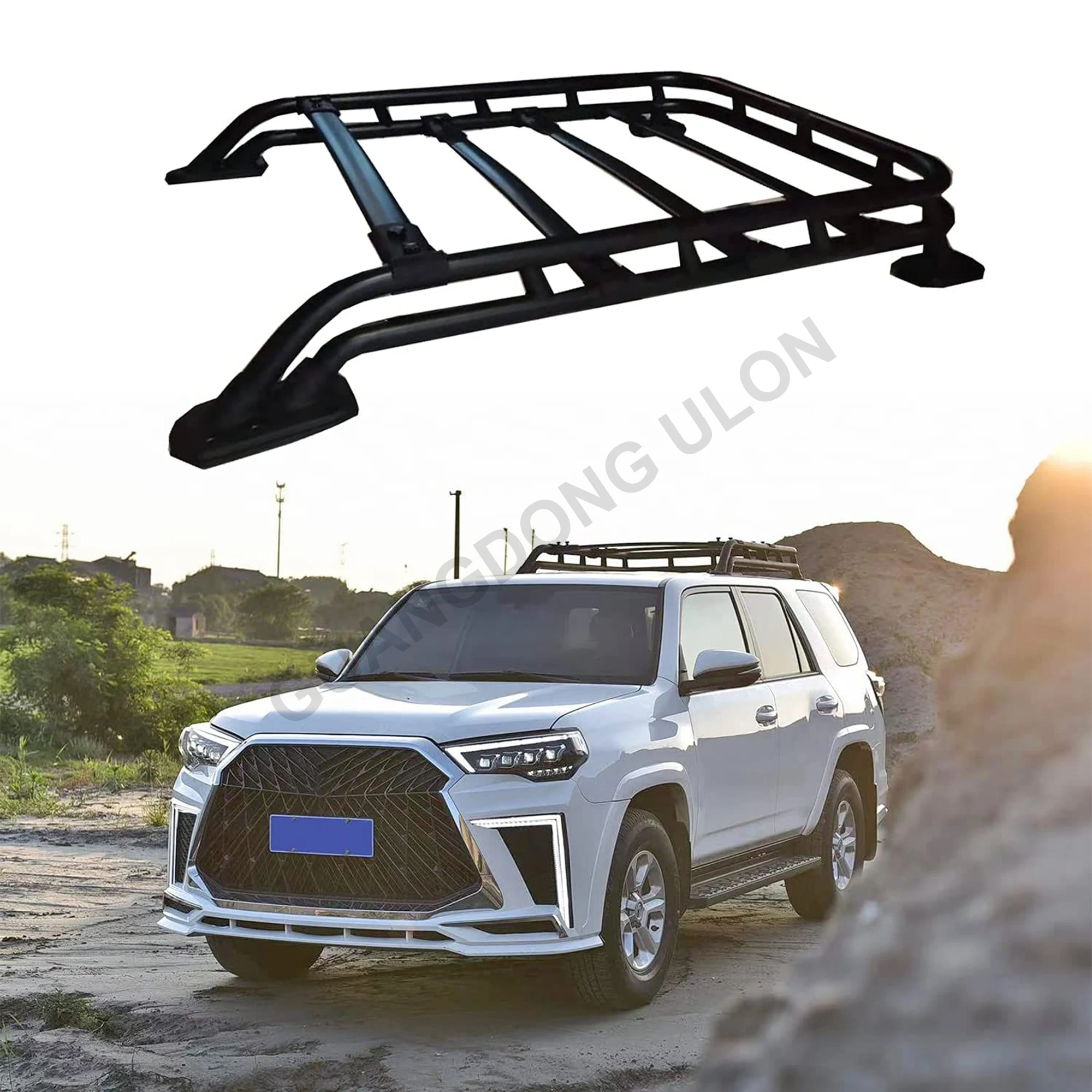 Factory Price Roof Rack Basket Fit For 2010-2022  4Runner Rooftop Luggage Cargo Carrier Extra Bar Replacement