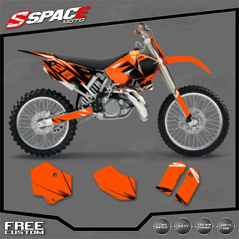 

SPACE индивидуальная мотоциклетная графическая фоновая наклейка для KTM 125 250 300 350 450 2003 2004 SX SXF 2004 EXC наклейки наборы наклеек 02