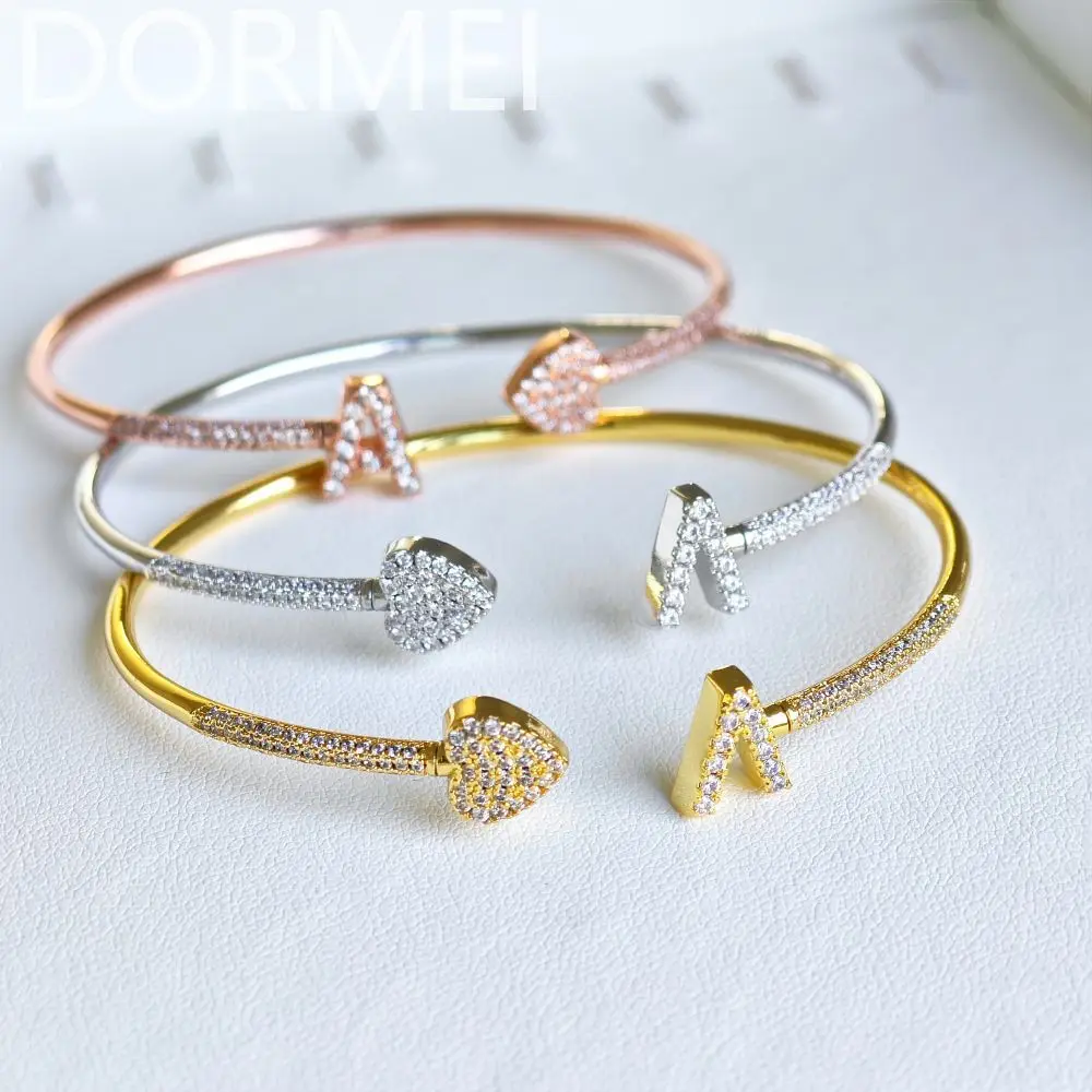 

lateefah браслет в форме сердца с буквами из циркона, новый браслет с браслетом-манжетой в виде балки, подарочный браслет на День матери