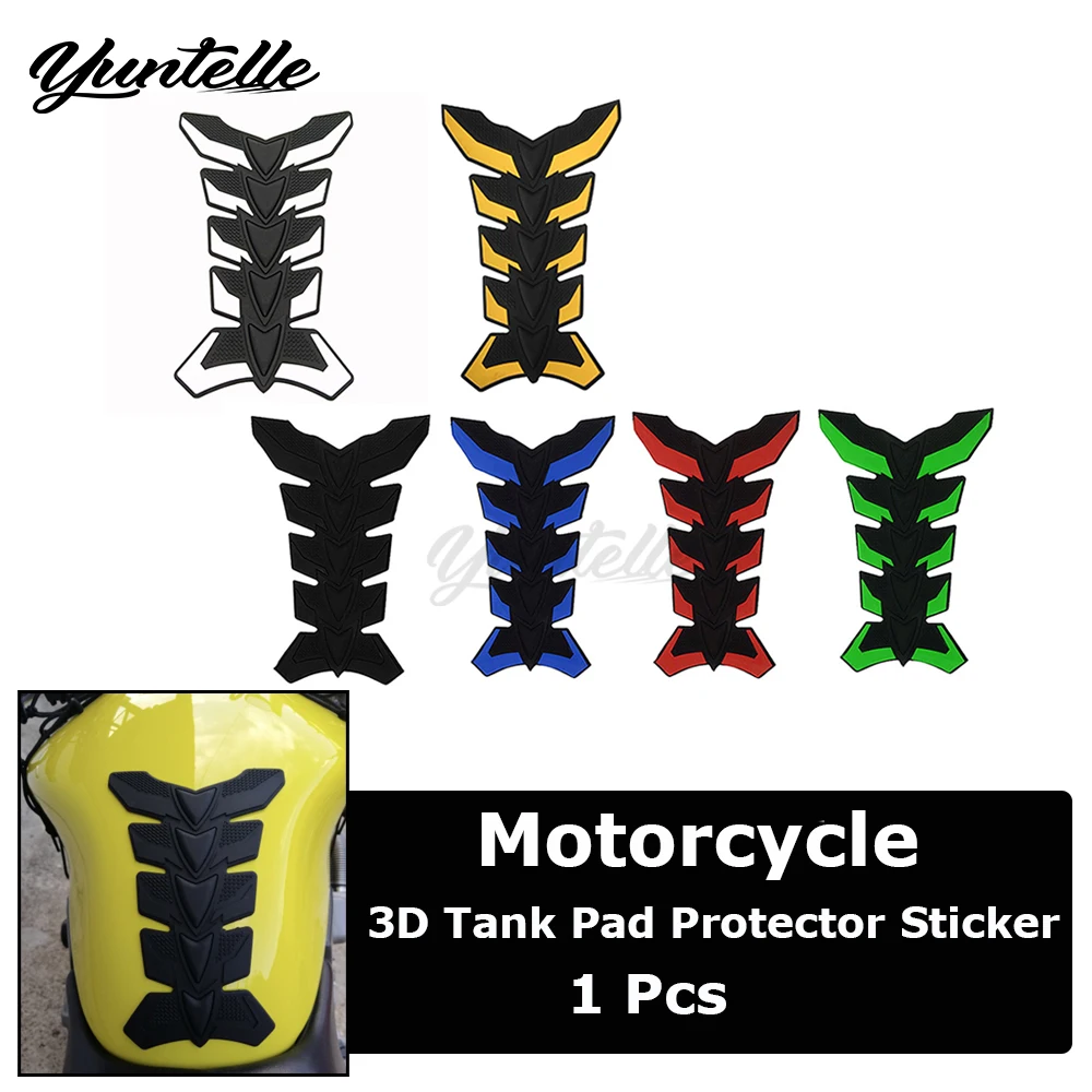 

Universal 3D Fishbone Sticker Rubber Gas Fuel Oil Tank Pad Protector Cover Motorcycle Accessories Non-slip Decorations Tankpad