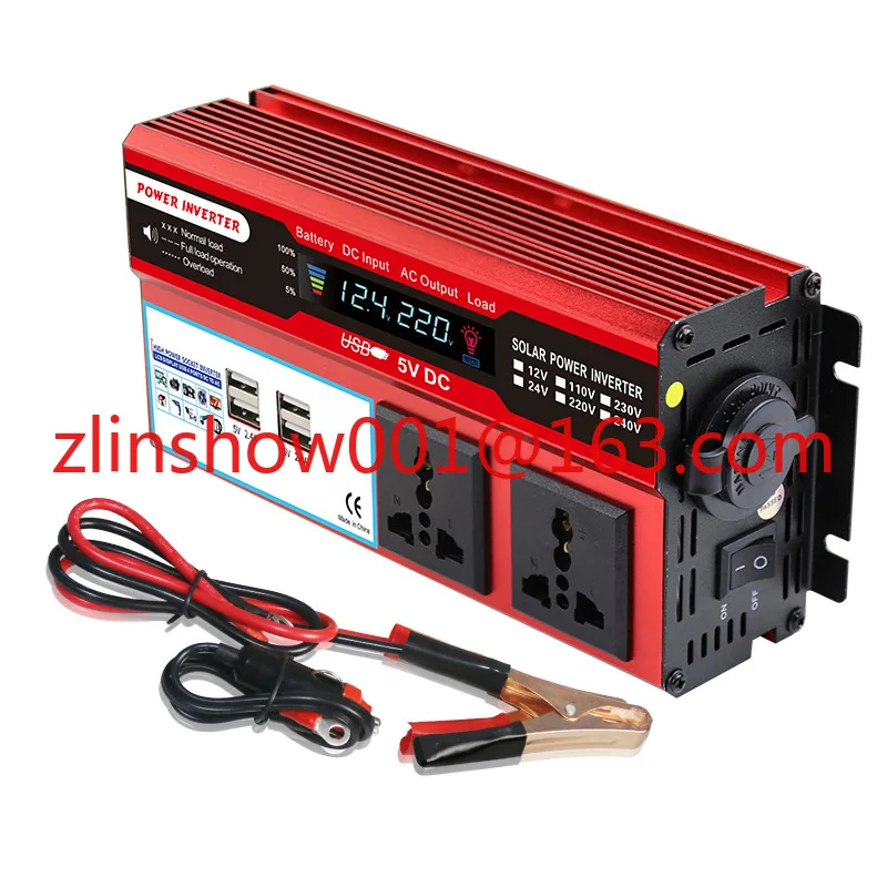 500W Inverter Car Inverter 4usb Mobile Phone Charger with LCD Display Dual Socket