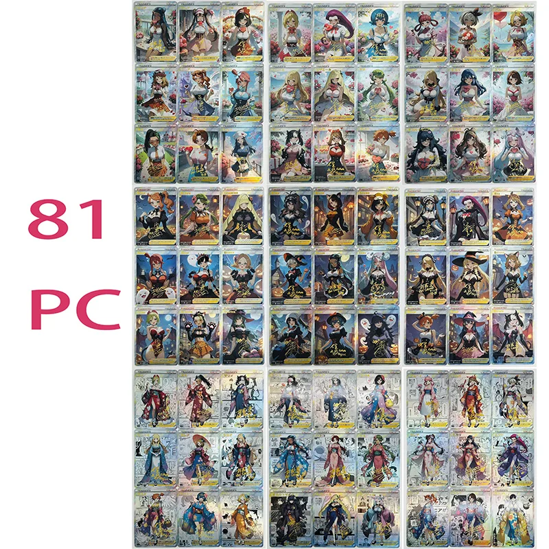 Pokemon collectible cards boy games toys table games birthday gifts DIY anime Pikachu Elio Professor Premium Flash Card 81PC