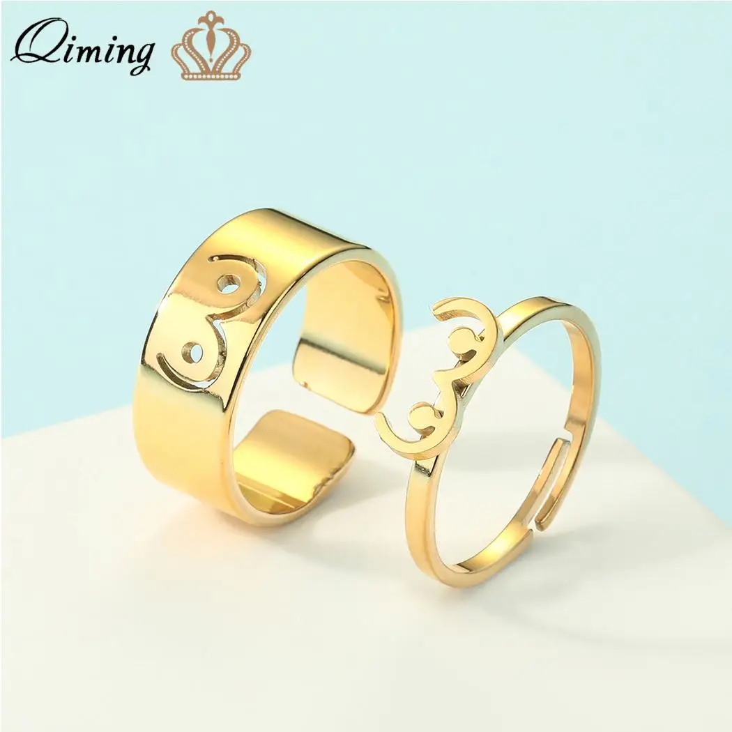 QIMING Boobs Lesbian Adjustable Women Ring Breast Sexy Jewelry Stainless Steel Feminist Pride Gift Cancer Patient Finger Rings