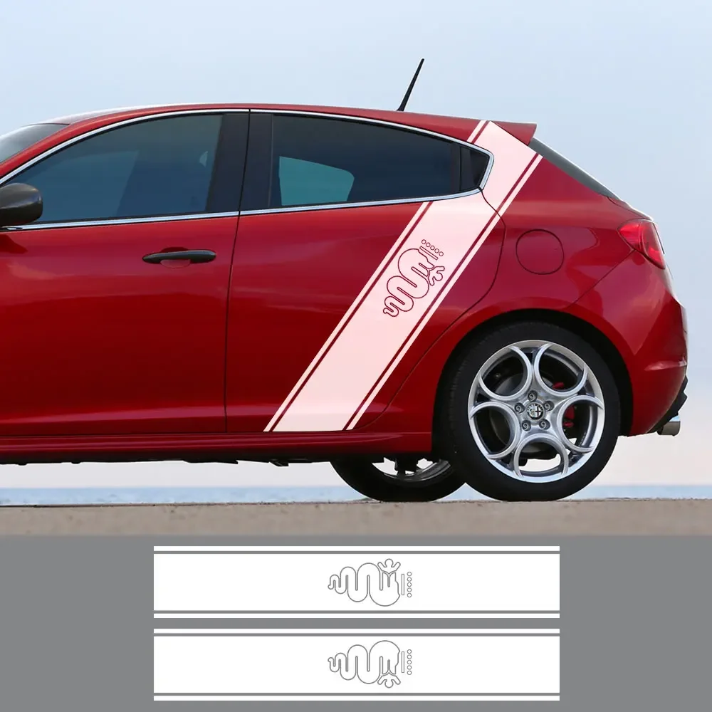 

2PCS Car Side Body Stickers Decal For Alfa Romeo Giulia Giulietta 159 156 MITO Stelvio 147 Sportiva Duetto GT Tuning Accessories