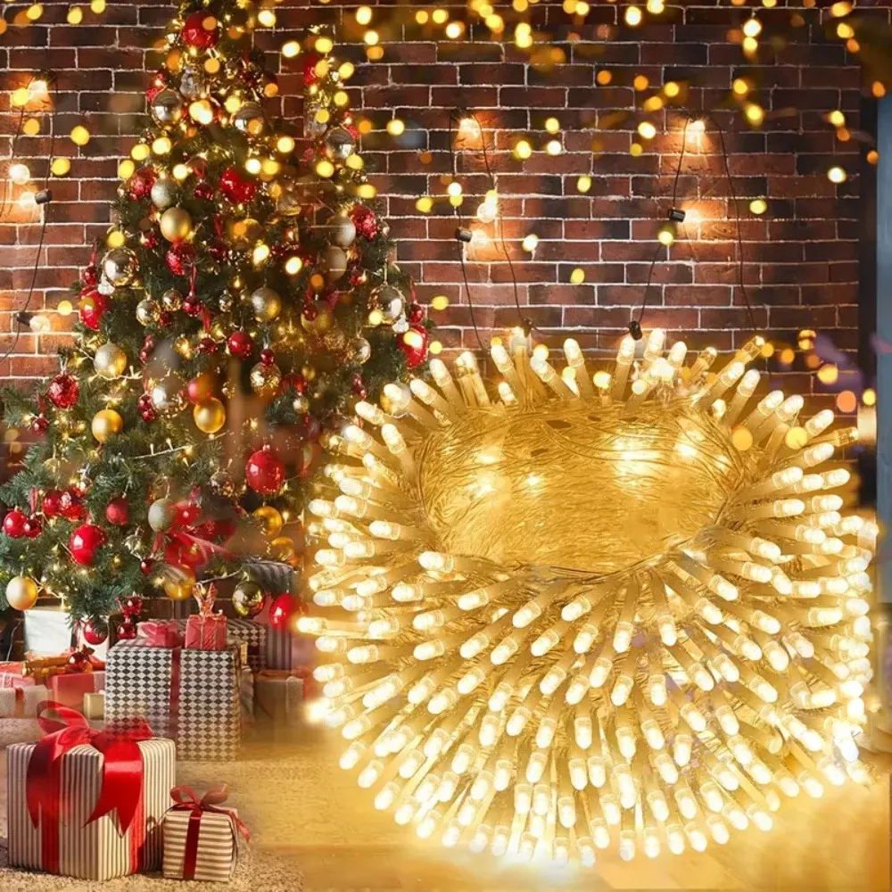 LED Fairy Icicle String Lights Outdoor Garden Xmas Tree Holiday Garland for Christmas Wedding Party Camping Home Room Decoration