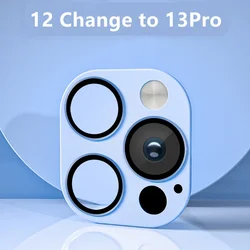 For iPhone 12 to 13 Pro Camera Lens Metal Lens Cover Film Seconds Change 12 to 13Pro Lens Fake Tempered Glass Protector