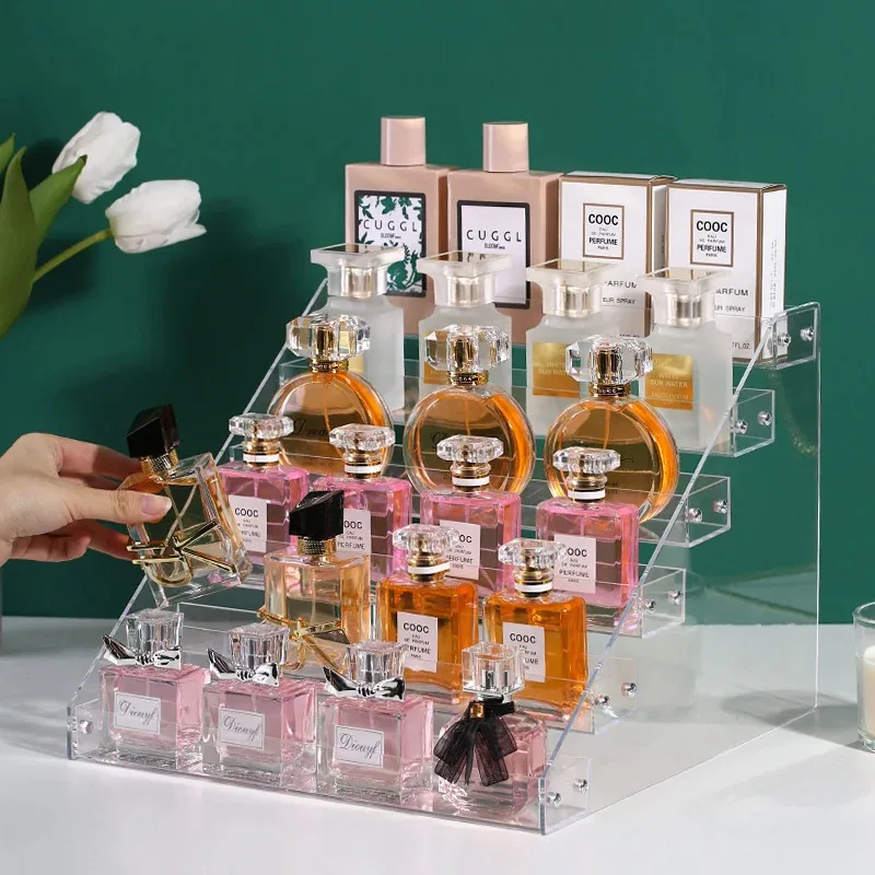 Mehrschichtiger Transparenter Acryl-Displayständer Nagellack-Parfüm-Ständer Make-up-Organizer Spielzeug-Kleinteile-Aufbewahrungsregal